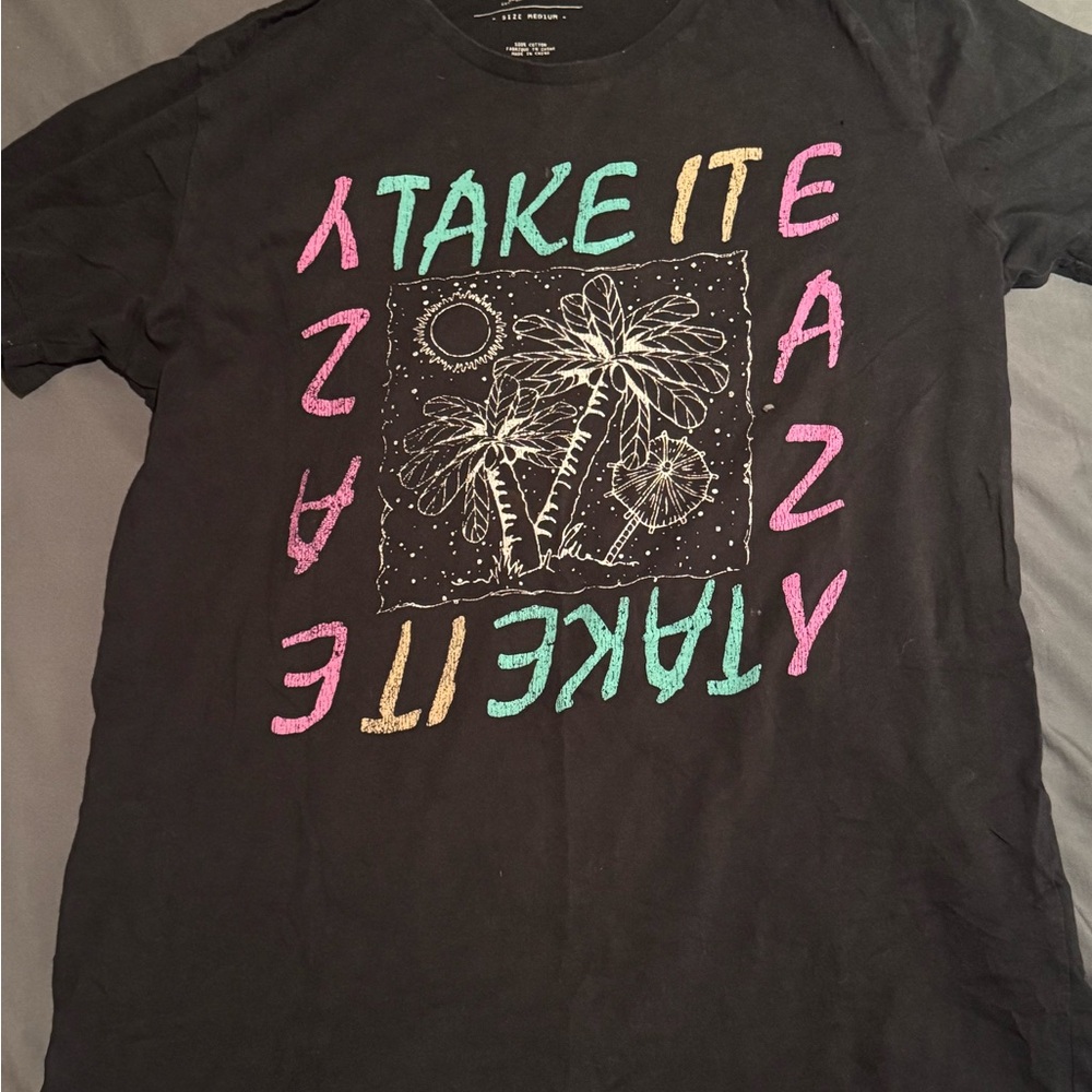 Globe Black Graphic Tee with Colorful Print